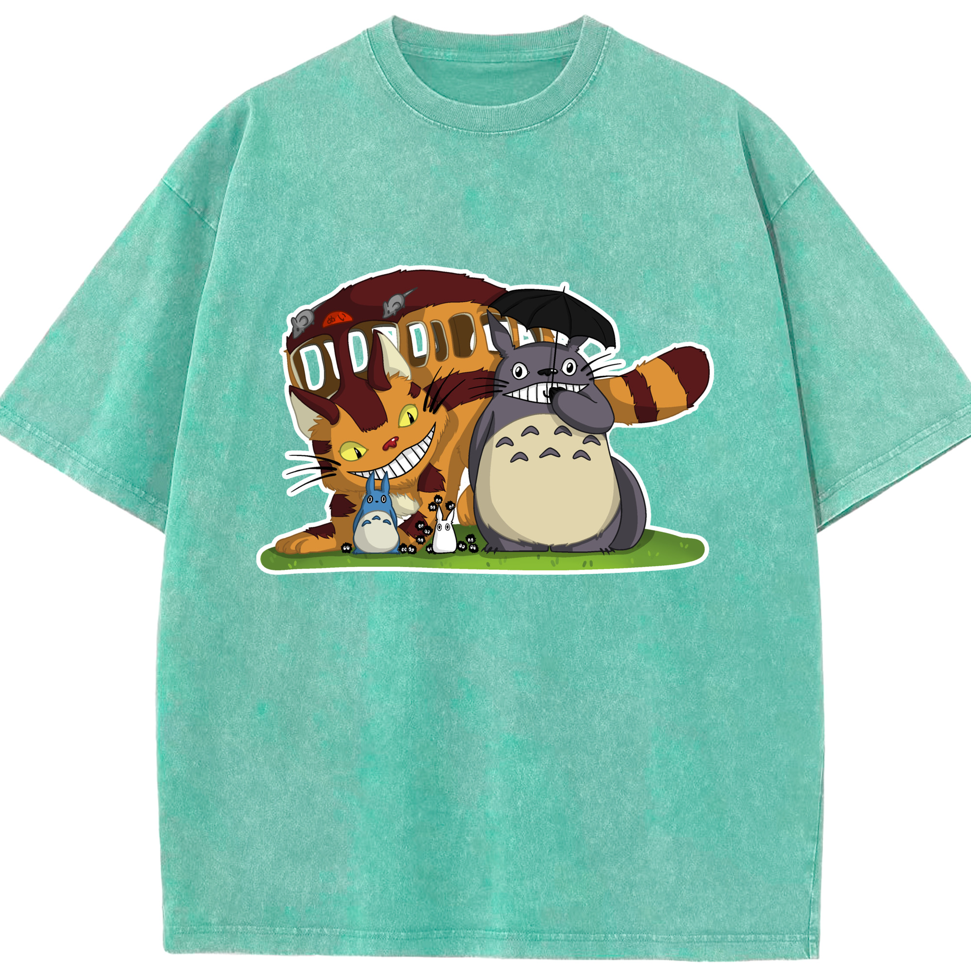 （画像用） となりのトトロ 草壁メイ 草壁サツキ My Neighbor Totoro Satsuki Kusakabe Mei Kusakabe 綿100% ヴィンテージ風 半袖Tシャツ（フロントプリント）